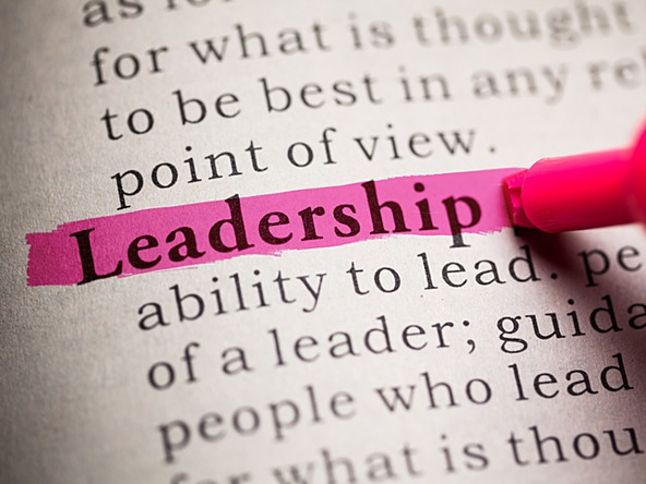 Pen highlighting word 'leadership'